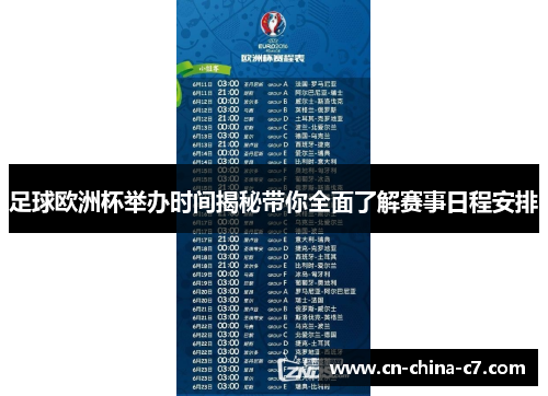 足球欧洲杯举办时间揭秘带你全面了解赛事日程安排